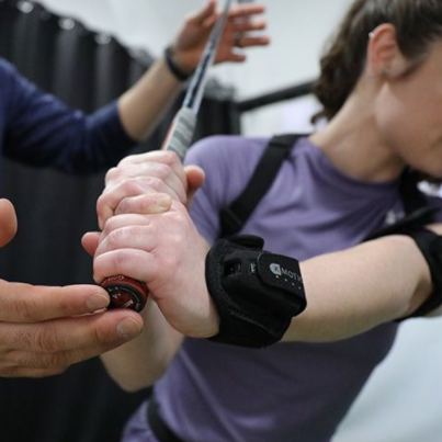 Rehabilition performed on injured golf patient