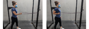 Banded exercise to strengthen Rhomboid