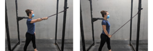 Banded exercise to strengthen Latissimus